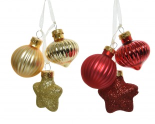  Figure Glass Shiny,matt,glitter Mix - Red/gold in Ghornata